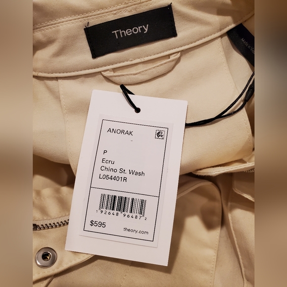 Theory Anorak in ecru/ cream... waist cinch & pockets NWT either S or XS! - Picture 6 of 8